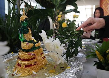 Theravada Buddhist New Year April 16 2022! A time for alms, practice, fesitvals, respect, and sandcastles