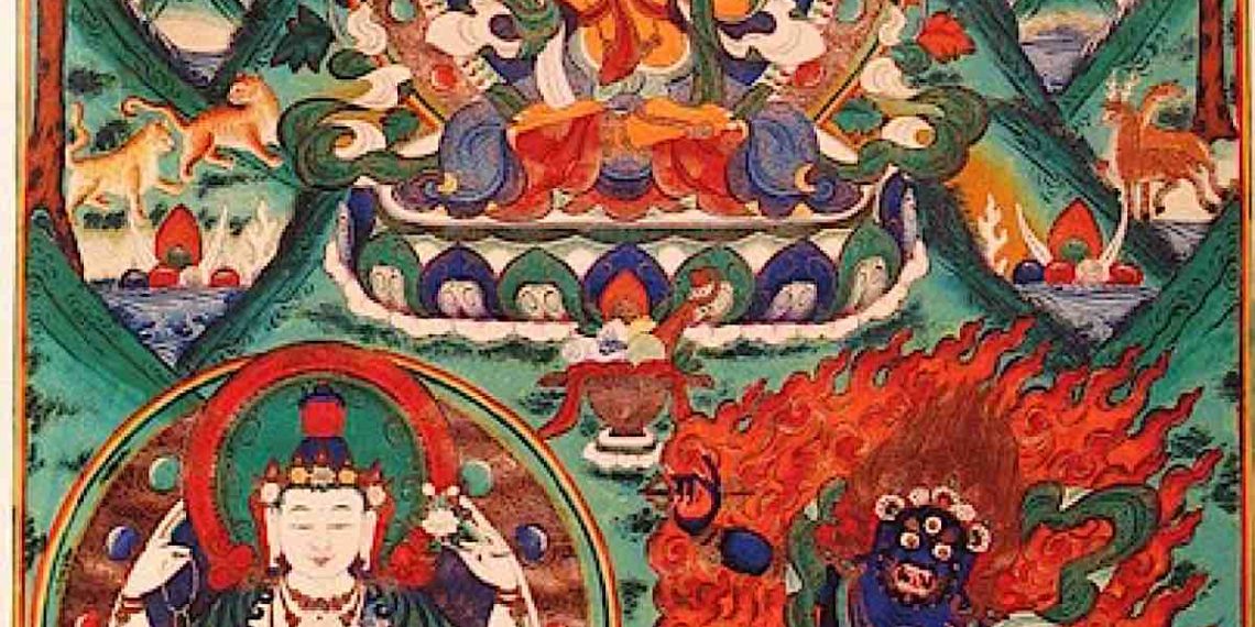 Three Great Bodhisattvas Of Wisdom Compassion And Power — Manjushri Avalokiteshvara And