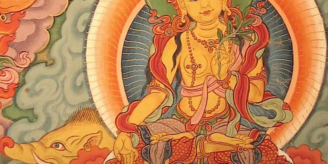 Marici — “Ray of Light” Bodhisattva Goddess — protective Bodhisattva for “turbulent times”; aspect of glorious Mother Tara: includes Dharani mantra