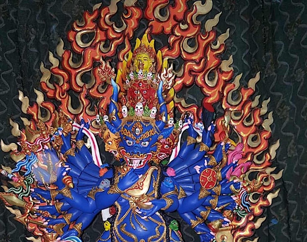 Destroyer of Death Yamantaka: Buffalo-headed Vajrabhairava, supremely wrathful Yidam manifestation of Manjushri, the Buddha of Wisdom