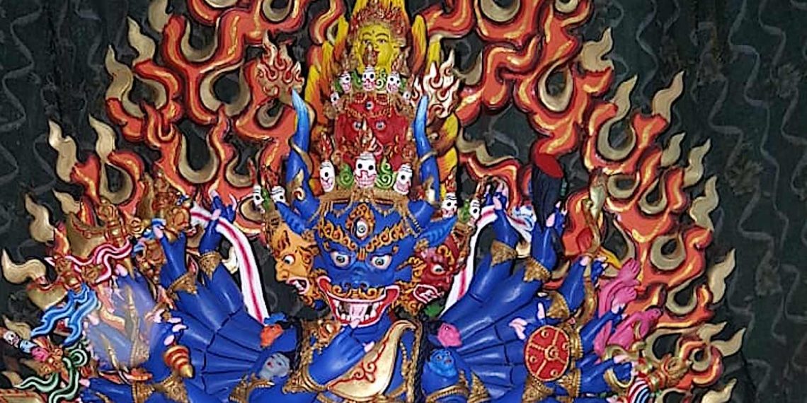 Destroyer of Death Yamantaka: Buffalo-headed Vajrabhairava, supremely wrathful Yidam manifestation of Manjushri, the Buddha of Wisdom