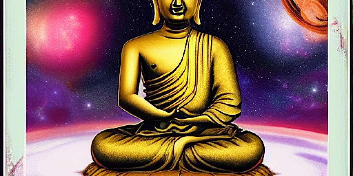 Intergalactic Buddha: if Buddha was an alien from another planet, galaxy or dimension — or alternate reality — what would he be like? Compassionate and wise, regardless of illusory appearances.