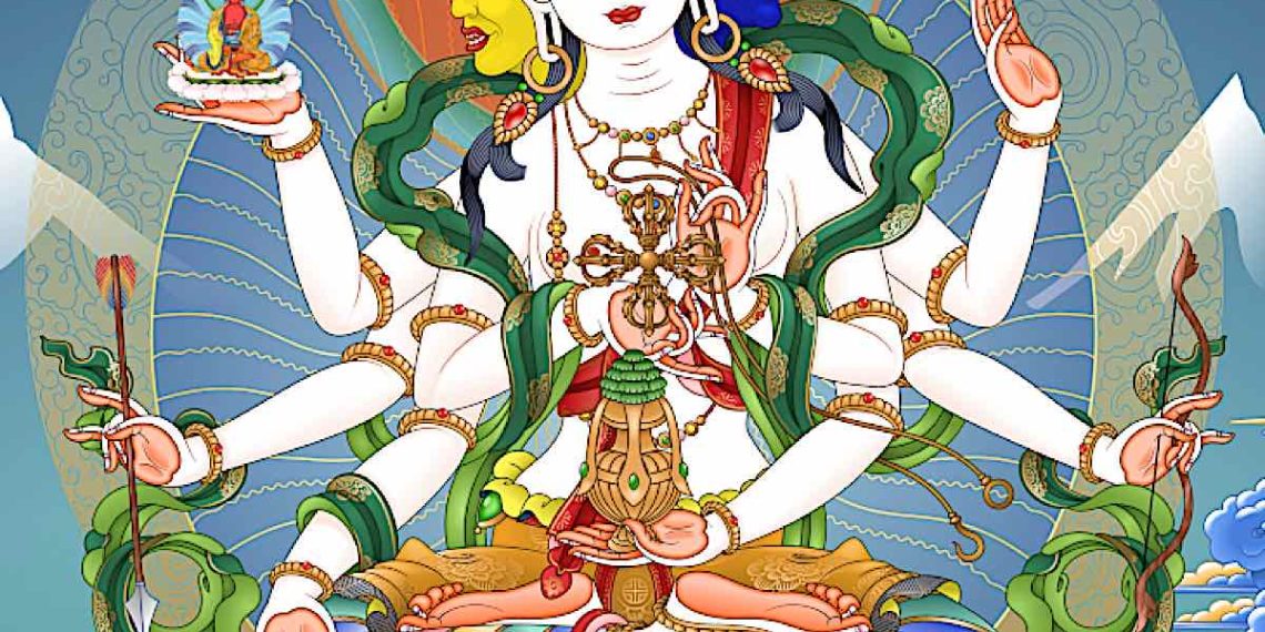 Long-Life Buddha Uṣṇīṣavijayā — Victorious Crown Ushnisha Vijaya and Her Dharani create the conditions for longevity, good health and auspiciousness