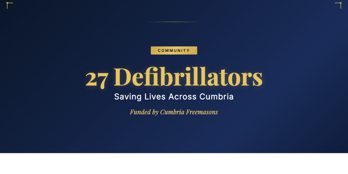 Cumbria Freemasons Install 27th Life-Saving Defibrillator at Egremont Sports Ground